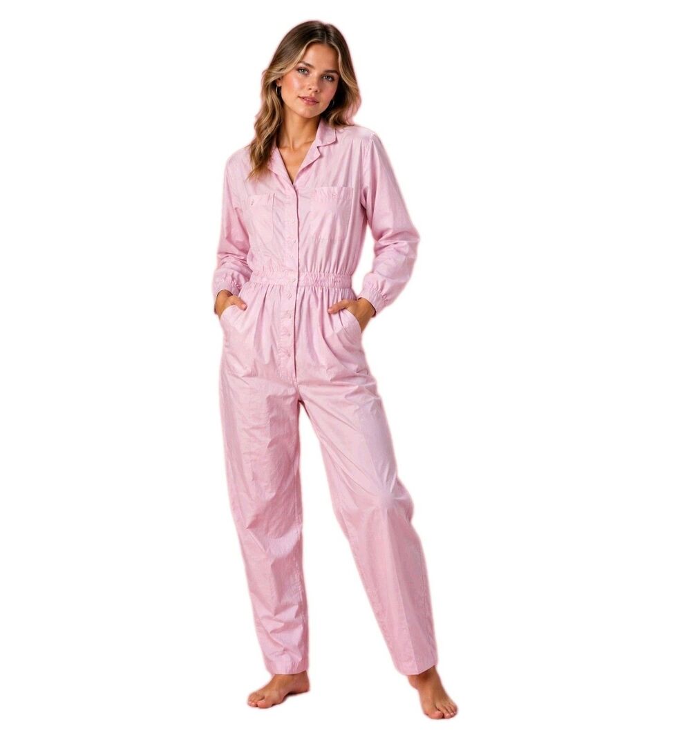Vintage Joan Walters Women's Pink Sz 4 Long Sleeve Jumpsuit Retro Halloween
